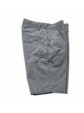 Volcom Mens Gray Cargo Shorts With Nautical Print 29